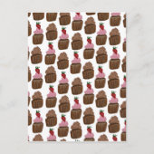 チョコレートカップケーキのパターンお誕生日おめでとう ポストカード (正面)