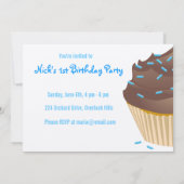 チョコレートカップケーキのパーティの招待状 招待状 (裏面)