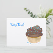 チョコレートカップケーキのパーティの招待状 招待状 (スタンド正面)