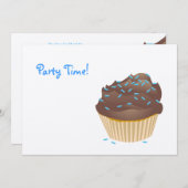 チョコレートカップケーキのパーティの招待状 招待状 (正面/裏面)