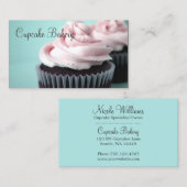 チョコレートカップケーキのピンクのバニラつや消し 名刺 (正面/裏面)