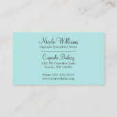 チョコレートカップケーキのピンクのバニラつや消し 名刺 (裏面)