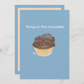 チョコレートカップケーキの誕生日のパーティの招待状 招待状 (正面/裏面)