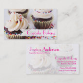 チョコレートカップケーキはバニラつや消しを振りかけます 名刺 (正面/裏面)