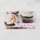 チョコレートカップケーキはバニラつや消しを振りかけます 名刺 (正面)