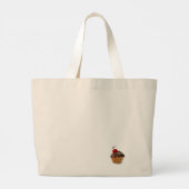 チョコレートカップケーキキャンバストトート ラージトートバッグ (裏面)