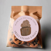 チョコレートカップケーキケータリングベーカリー注文ありがとう ラウンドシール