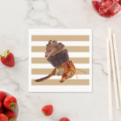 チョコレートカップケーキシェル付きキュートなセミットカニ スタンダードカクテルナプキン (インサイチュ)