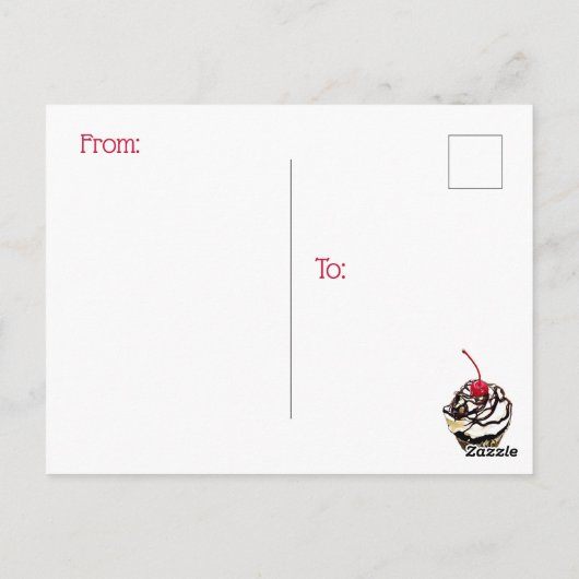 チョコレートカップケーキデー10月18日クーポンビジネス ポストカード (裏面)