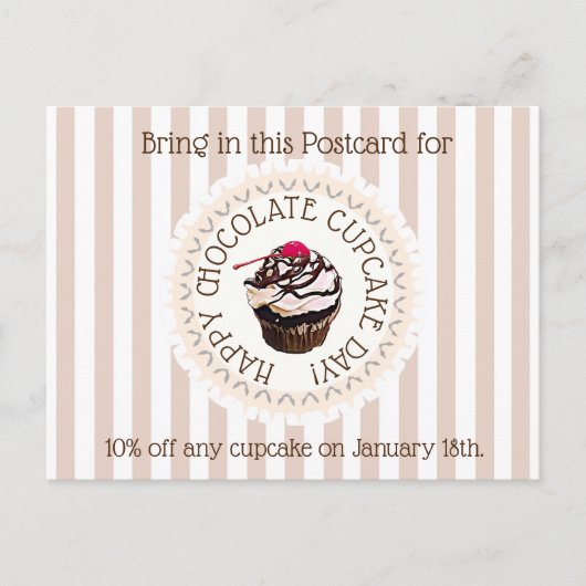 チョコレートカップケーキデー10月18日クーポンビジネス ポストカード (正面)