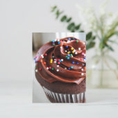 チョコレートカップケーキ写真ポストカード ポストカード (スタンド正面)