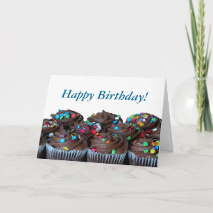チョコレートカップケーキ誕生日カード カード