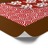 チョコレートカップケーキ赤と白パターン ポスター (角)