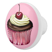 チョコレートカップケーキ(さくらんぼを上に) セラミックノブ (右)