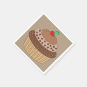 チョコレートカップケーキ(さくらんぼ付) スタンダードカクテルナプキン (角)