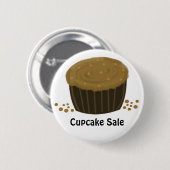 チョコレートカップケーキ - カップケーキセール 缶バッジ (正面&裏面)