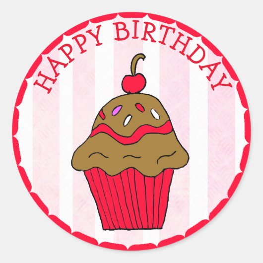 チョコレートカップケーキ ラウンドシール (正面)