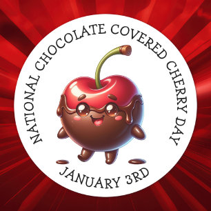 チョコレートカバーさくらんぼ1月3日 ラウンドシール