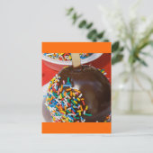 チョコレートカバー付きリンゴ葉書 ポストカード (スタンド正面)