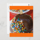 チョコレートカバー付きリンゴ葉書 ポストカード (正面/裏面)