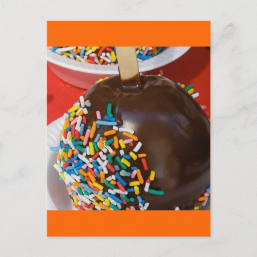 チョコレートカバー付きリンゴ葉書 ポストカード (正面)