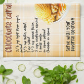 チョコレートカラメルアイスクリームパイレシピ キッチンタオル (折り畳み)