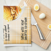 チョコレートカラメルアイスクリームパイレシピ キッチンタオル (四つ折り)