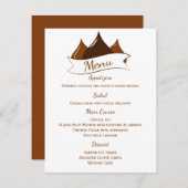 チョコレートキスのブラウンとホワイトメニュー 招待状 (正面/裏面)