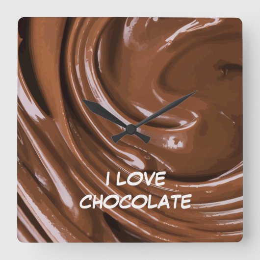 チョコレートキッチンの壁掛け時計 スクエア壁時計 (正面)