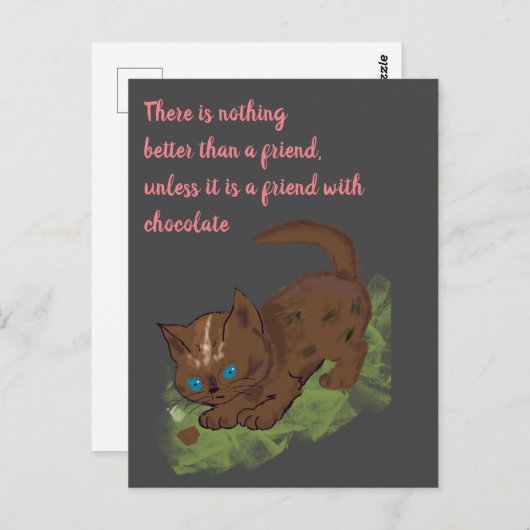 チョコレートキャットフレンド引用文 ポストカード (正面/裏面)