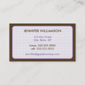 チョコレートキャリッジのママ通話カード:ラベンダー コーリングカード (裏面)