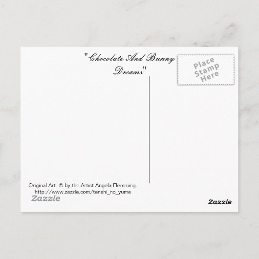 チョコレートキャンディとバニーと女の子 ポストカード (裏面)