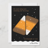 チョコレートキャンディコーンカップル秋ホリデーカード シーズンカード (正面)