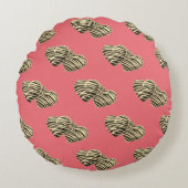 チョコレートキャンディハートかわいいピンクの愛 ラウンドクッション (正面)