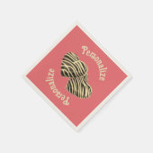 チョコレートキャンディハートコーラルピンクかわいい愛 スタンダードカクテルナプキン (角)