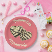 チョコレートキャンディハートピンクかわいい愛 ペーパープレート (パーティー)