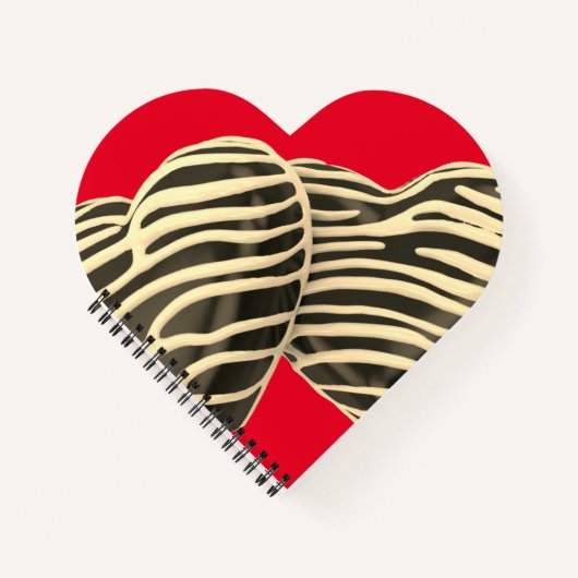 チョコレートキャンディハートレッド甘かわいい ノートブック (正面)