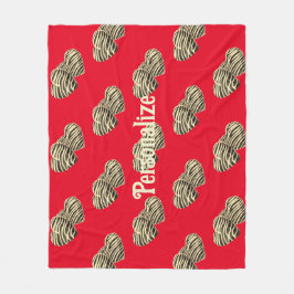 チョコレートキャンディハートロマンチックな赤かわいい愛 フリースブランケット