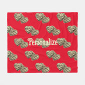 チョコレートキャンディハートロマンチックな赤かわいい愛 フリースブランケット (正面(横))