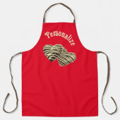 チョコレートキャンディハート赤かわいい愛 エプロン (正面)