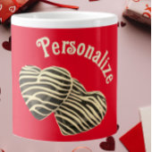 チョコレートキャンディハート赤かわいい愛 ジャンボコーヒーマグカップ