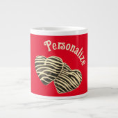 チョコレートキャンディハート赤かわいい愛 ジャンボコーヒーマグカップ (正面)