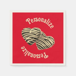 チョコレートキャンディハート赤かわいい愛 スタンダードカクテルナプキン