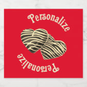 チョコレートキャンディハート赤かわいい愛 スパークリングワインラベル (シングルラベル)