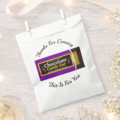 チョコレートキャンディバーありがとうパーティー フェイバーバッグ (クリップ留めされた状態)
