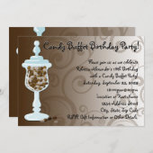 チョコレートキャンディビュッフェバー、スイーツの骨壷 招待状 (正面/裏面)