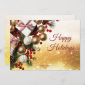 チョコレートキャンディホリデークリスマスカード シーズンカード (正面/裏面)