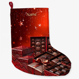 チョコレートキャンディホリデーストッキング ラージクリスマスストッキング