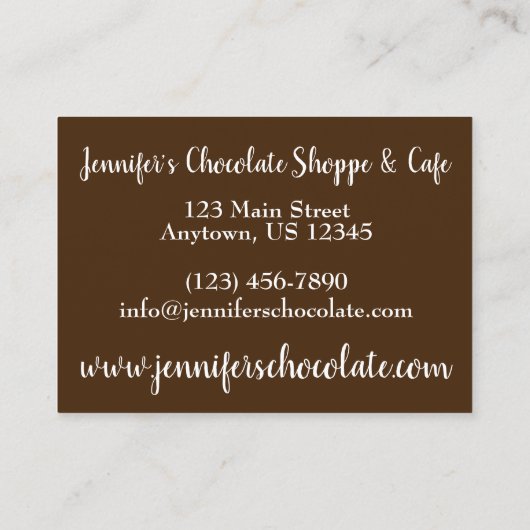 チョコレートキャンディーショップイースターエッグショコラティエーススイーツ 名刺 (裏面)