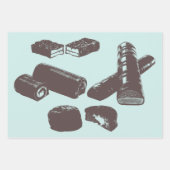 チョコレートキャンディースイーツペストリー食品アートを扱う ラッピングペーパーシート (正面3)